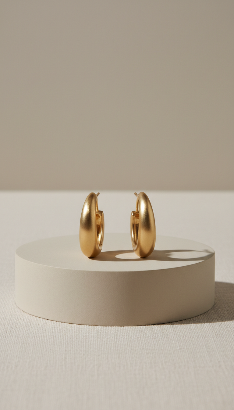 Matte gold vermeil hoop earrings