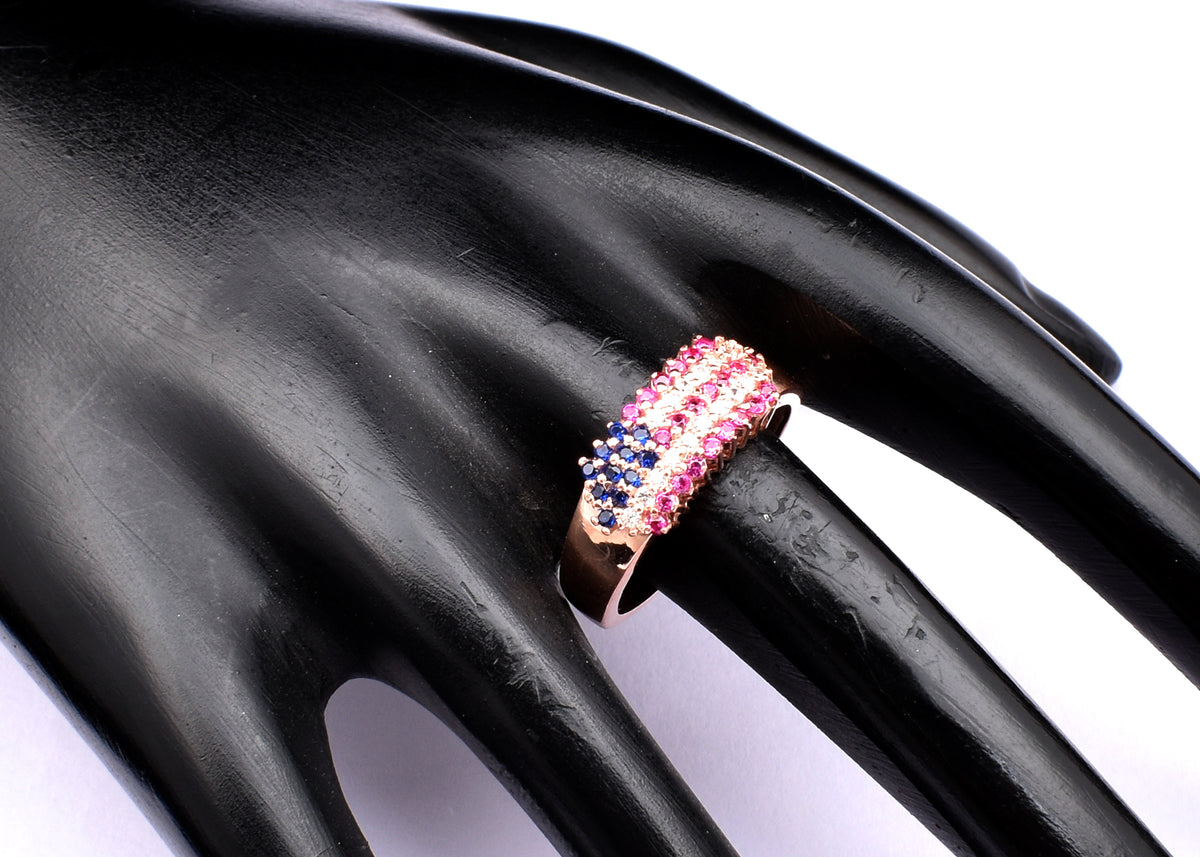 American Flag Statement Ring: Sterling Silver Patriotic Jewelry