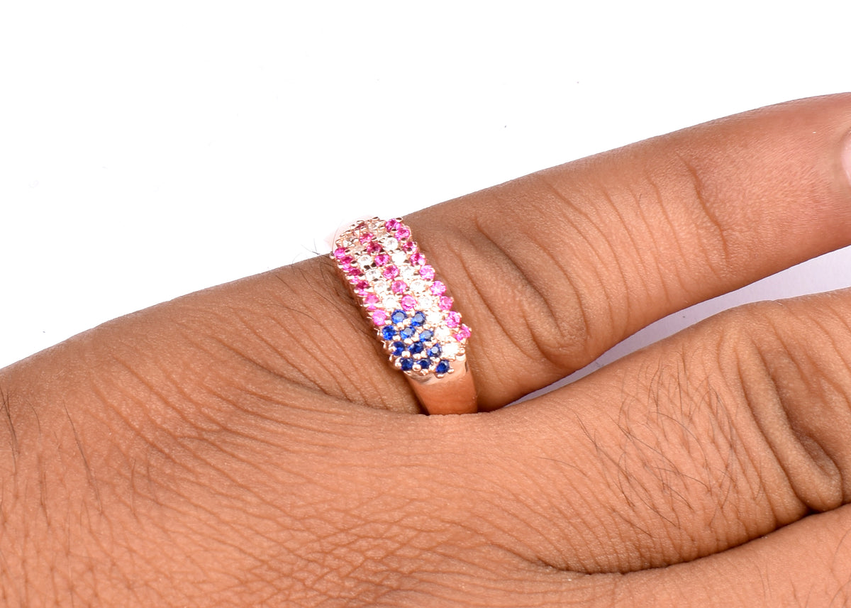 American Flag Statement Ring: Sterling Silver Patriotic Jewelry