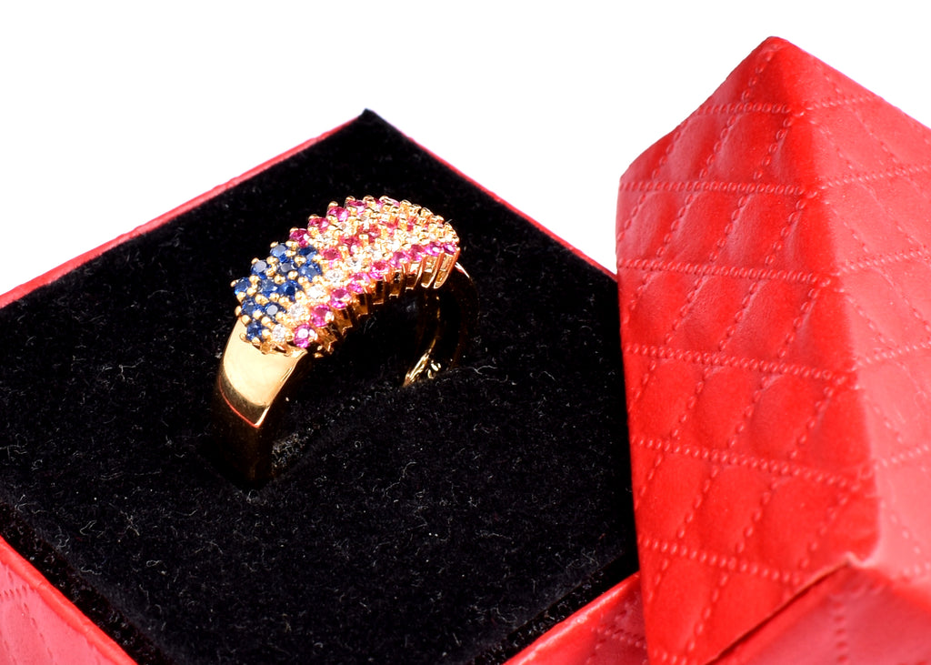 American Flag Statement Ring: Sterling Silver Patriotic Jewelry