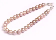 Natural Pink Freshwater Pearl Bracelet in 925 Sterling Silver Genuine Mauve Pearl Beaded Charm Bracelet for Women